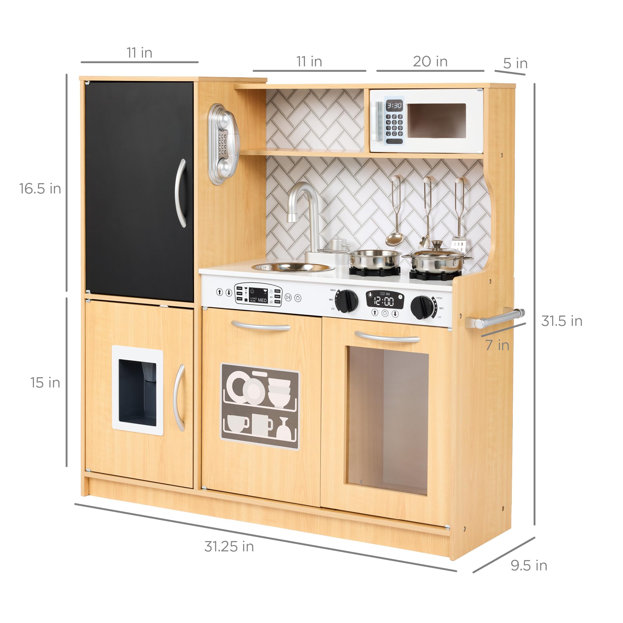 Foto 8 pulgar | Juego De Simulación De Madera Toy Kitchen Best Choice Products Con Accesorios - Venta Internacional.