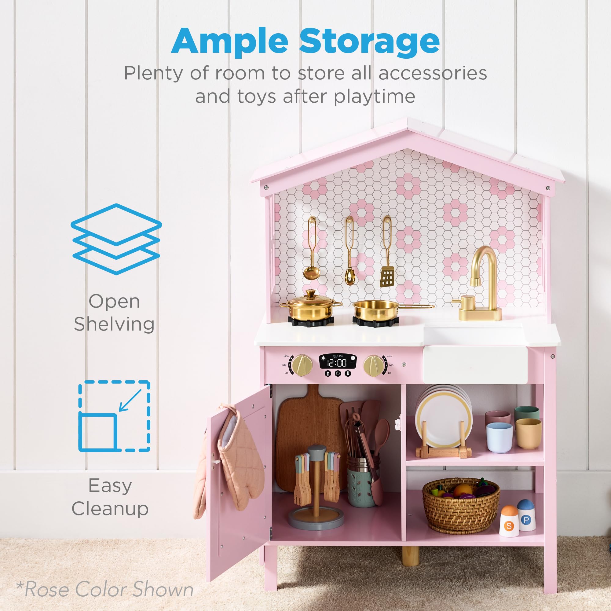 Foto 4 pulgar | Casa De Campo Play Kitchen Best Choice Products Con Almacenamiento De Juguetes - Venta Internacional.