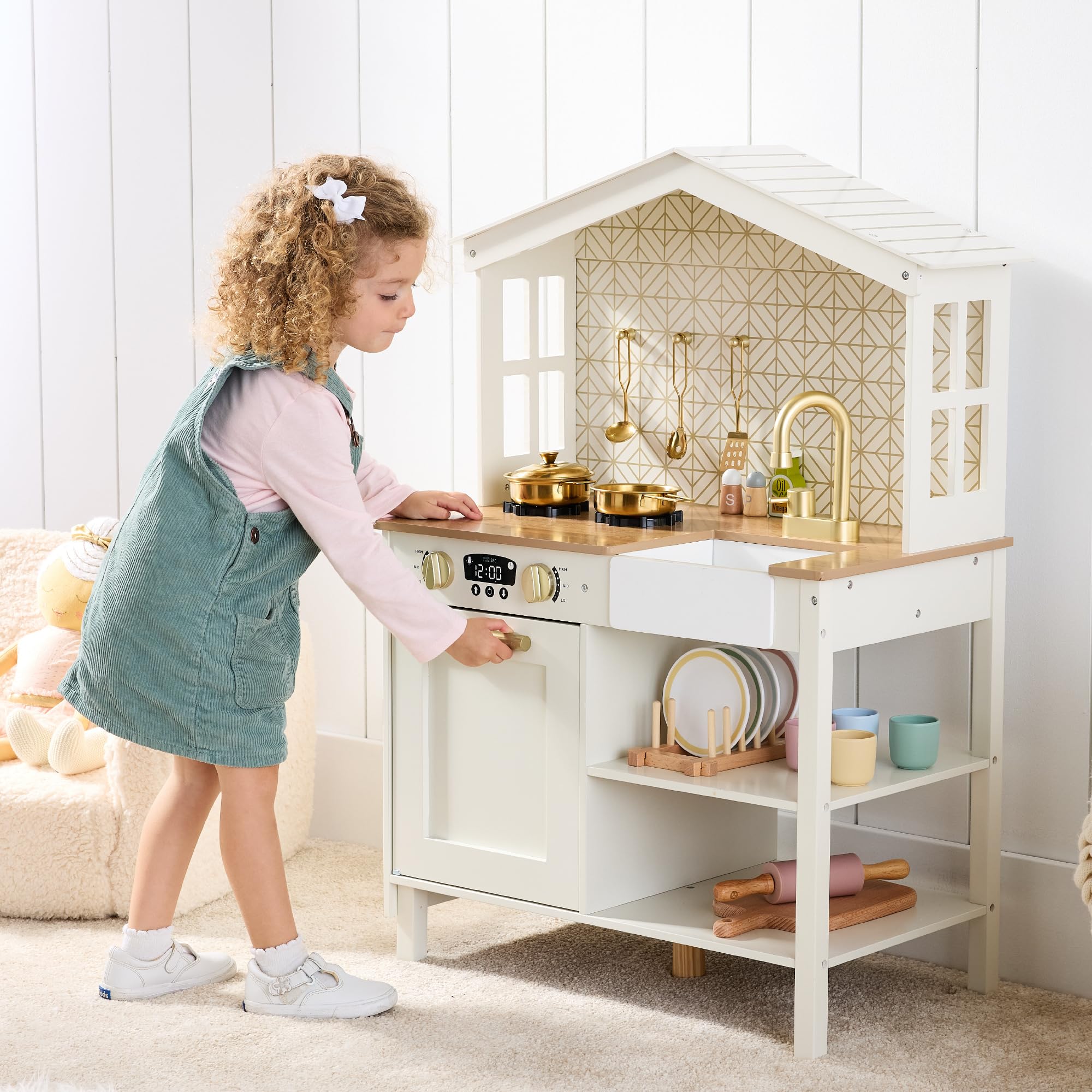 Foto 5 pulgar | Juego De Cocina Farmhouse Best Choice Products Para Niños Con Toy S - Venta Internacional.