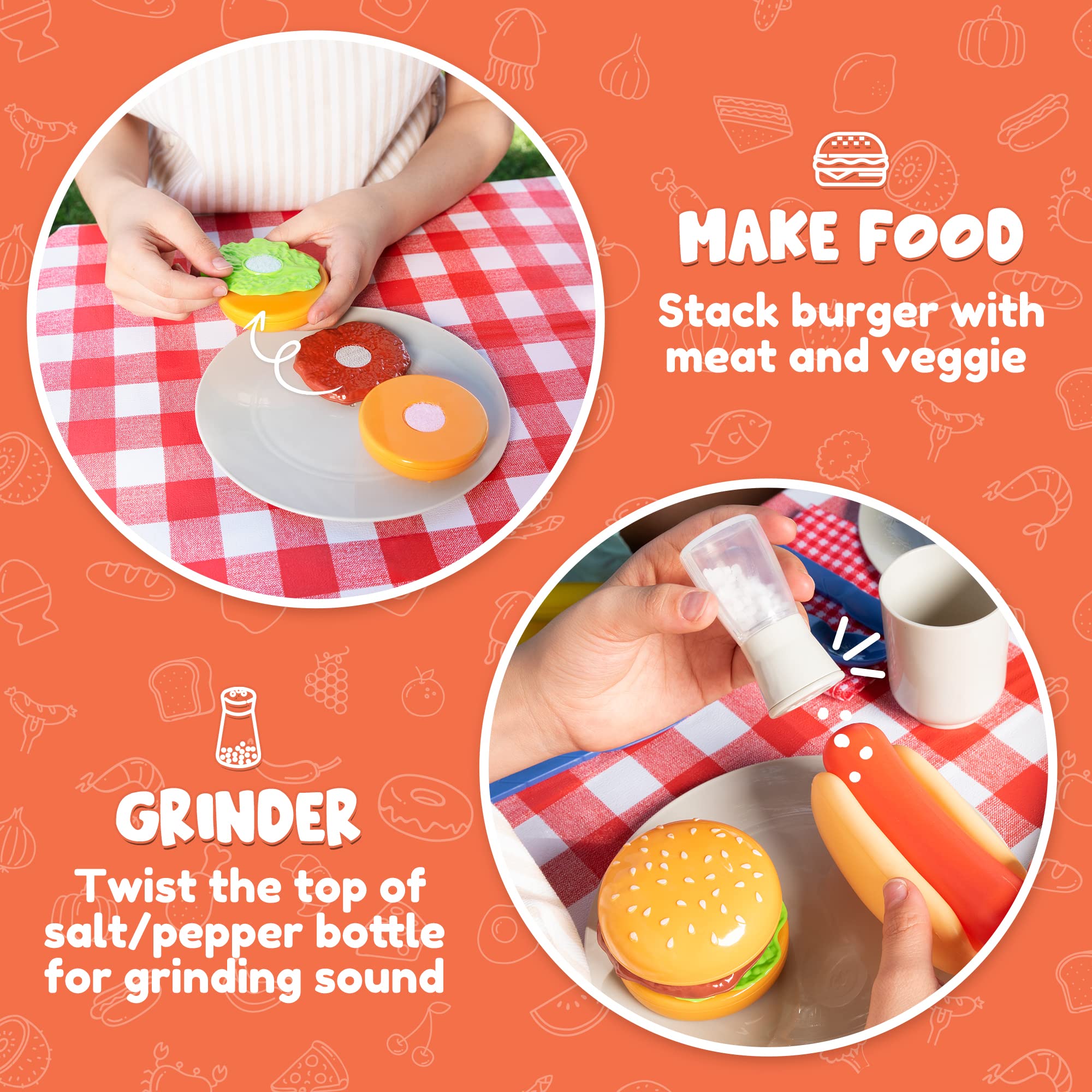 Foto 5 pulgar | Juego de Juguetes de Cocina Joyin Little Chef Play Kids Bbq Grill 34 Unidades - Venta Internacional