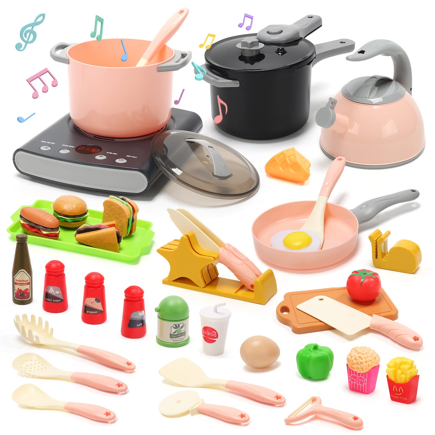 Juego de Accesorios de Cocina Cute Stone con Placa de Cocina 37 Piezas para Niños - Venta Internacional