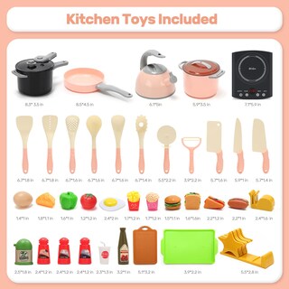Foto 6 | Juego de Accesorios de Cocina Cute Stone con Placa de Cocina 37 Piezas para Niños - Venta Internacional