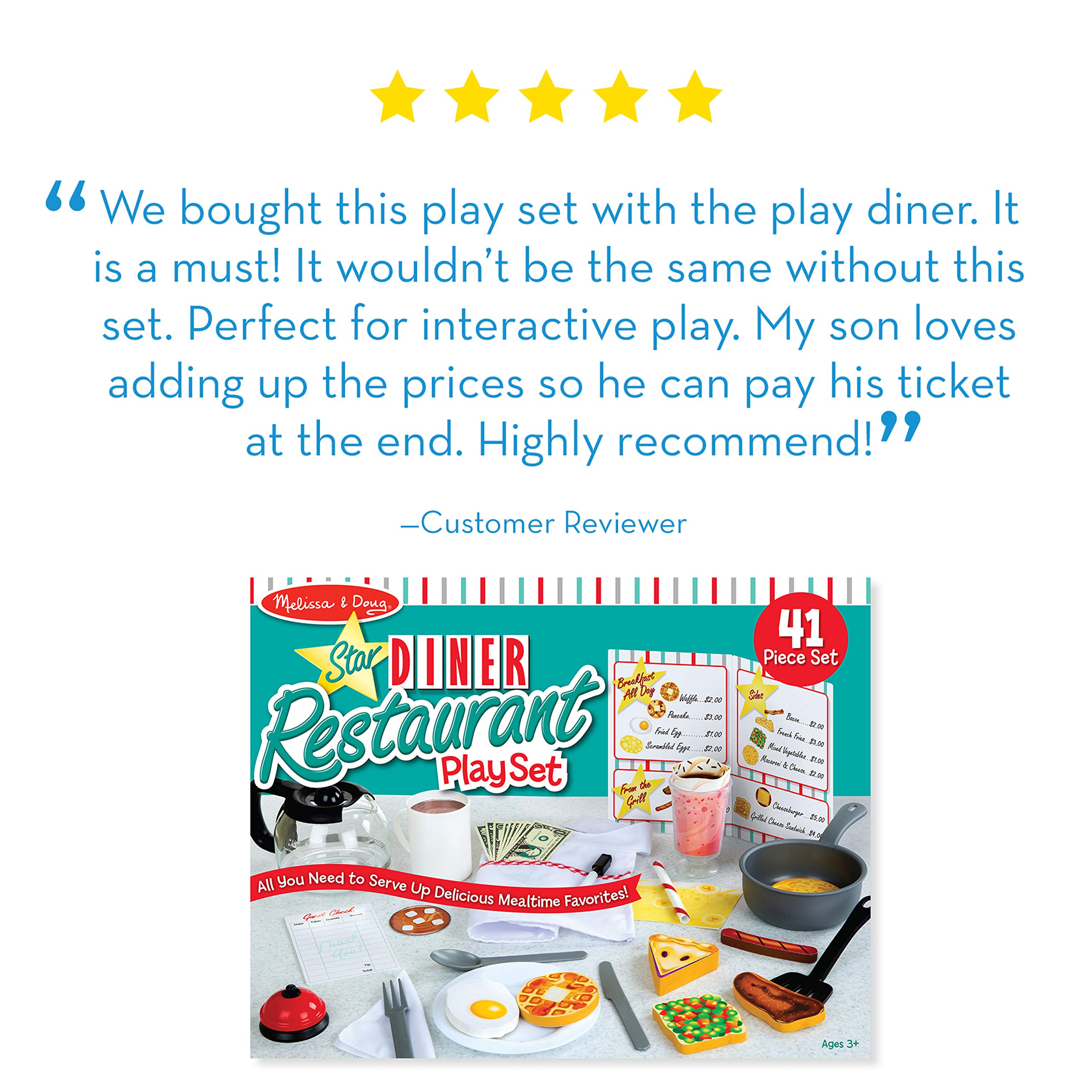 Foto 7 pulgar | Set Restaurant Play Set Melissa & Doug Star Diner 41 Piezas  - Venta Internacional