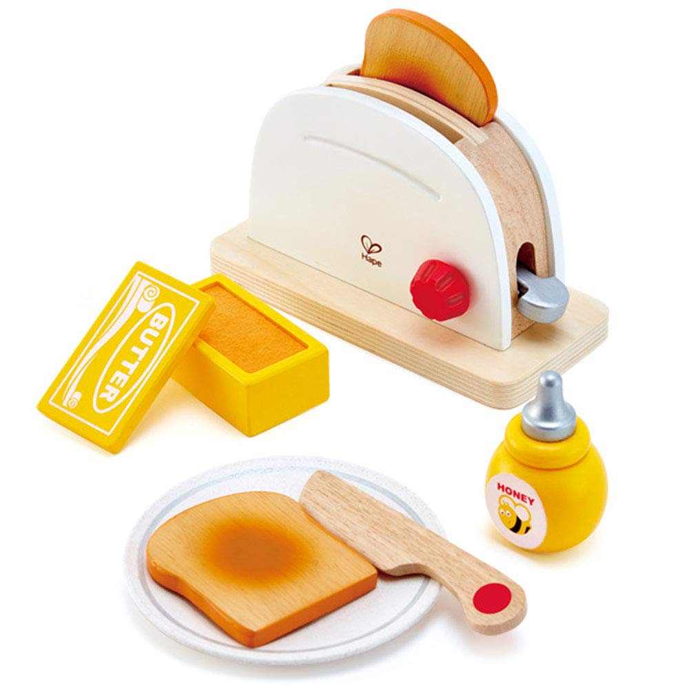 Foto 2 pulgar | Set De Tostadora Pretend Play En Forma De Madera Blanca Para Niños En Edad Preescolar - Venta Internacional.