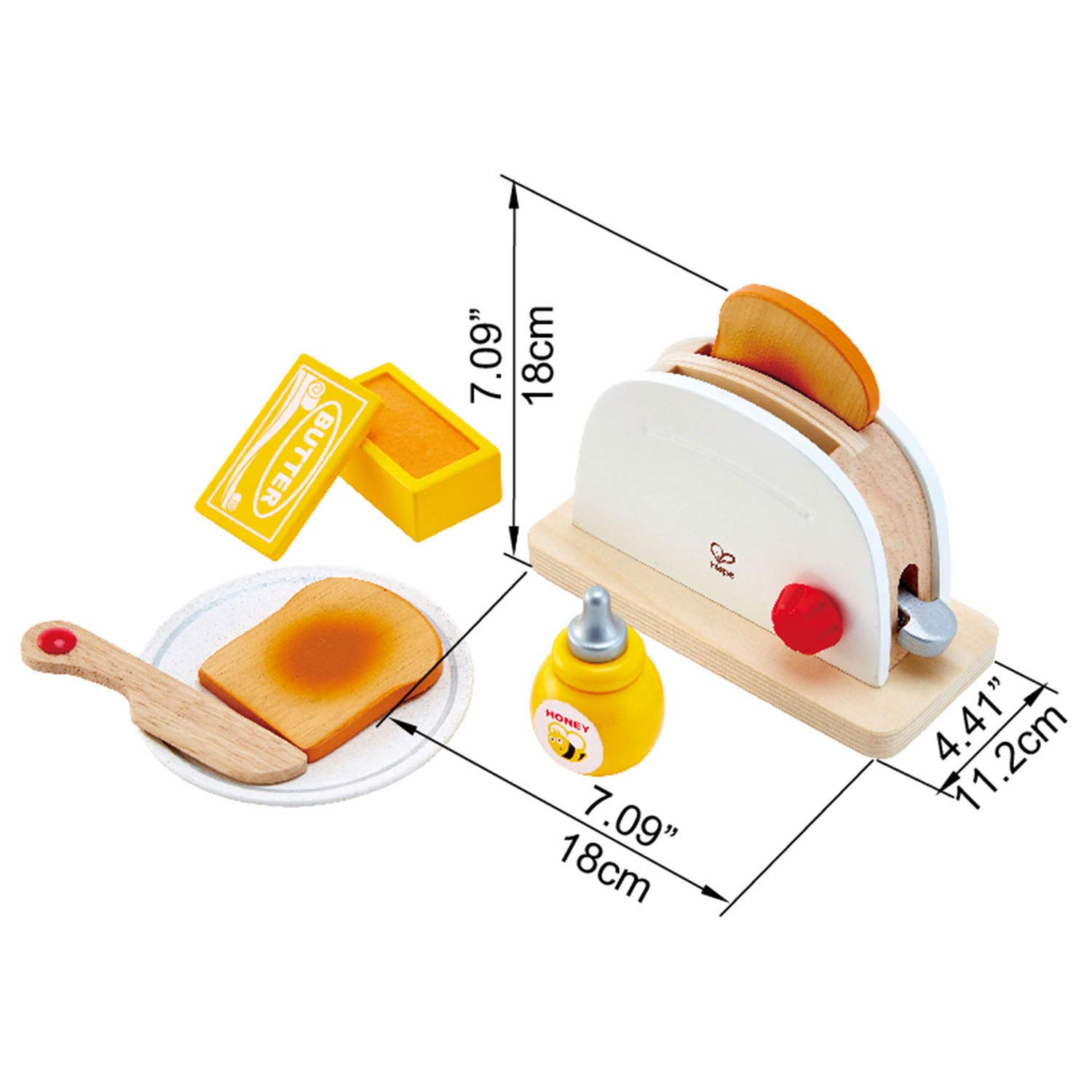 Foto 6 pulgar | Set De Tostadora Pretend Play En Forma De Madera Blanca Para Niños En Edad Preescolar - Venta Internacional.