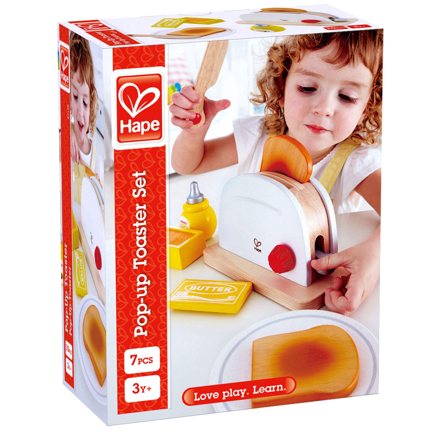 Foto 7 pulgar | Set De Tostadora Pretend Play En Forma De Madera Blanca Para Niños En Edad Preescolar - Venta Internacional.