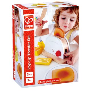 Foto 6 | Set De Tostadora Pretend Play En Forma De Madera Blanca Para Niños En Edad Preescolar - Venta Internacional.