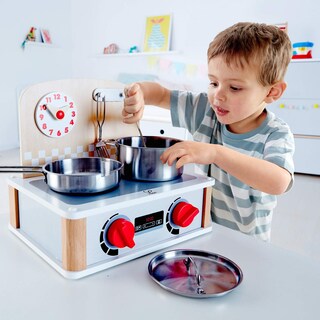 Foto 3 | Juego de Cocina Y Parrilla Con Forma De Madera 2 En 2 Simulacro De Juego De Rol Para Niños - Venta Internacional