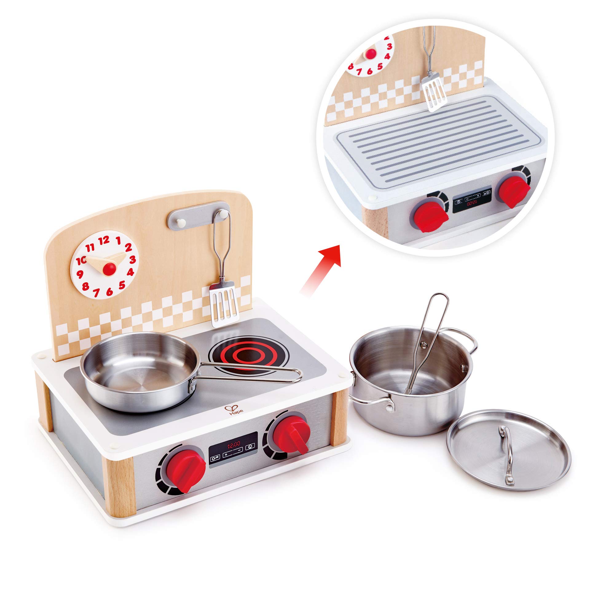 Foto 6 | Juego de Cocina Y Parrilla Con Forma De Madera 2 En 2 Simulacro De Juego De Rol Para Niños - Venta Internacional