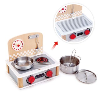 Foto 6 | Juego de Cocina Y Parrilla Con Forma De Madera 2 En 2 Simulacro De Juego De Rol Para Niños - Venta Internacional