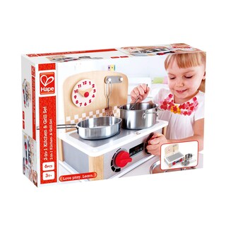 Foto 7 | Juego de Cocina Y Parrilla Con Forma De Madera 2 En 2 Simulacro De Juego De Rol Para Niños - Venta Internacional