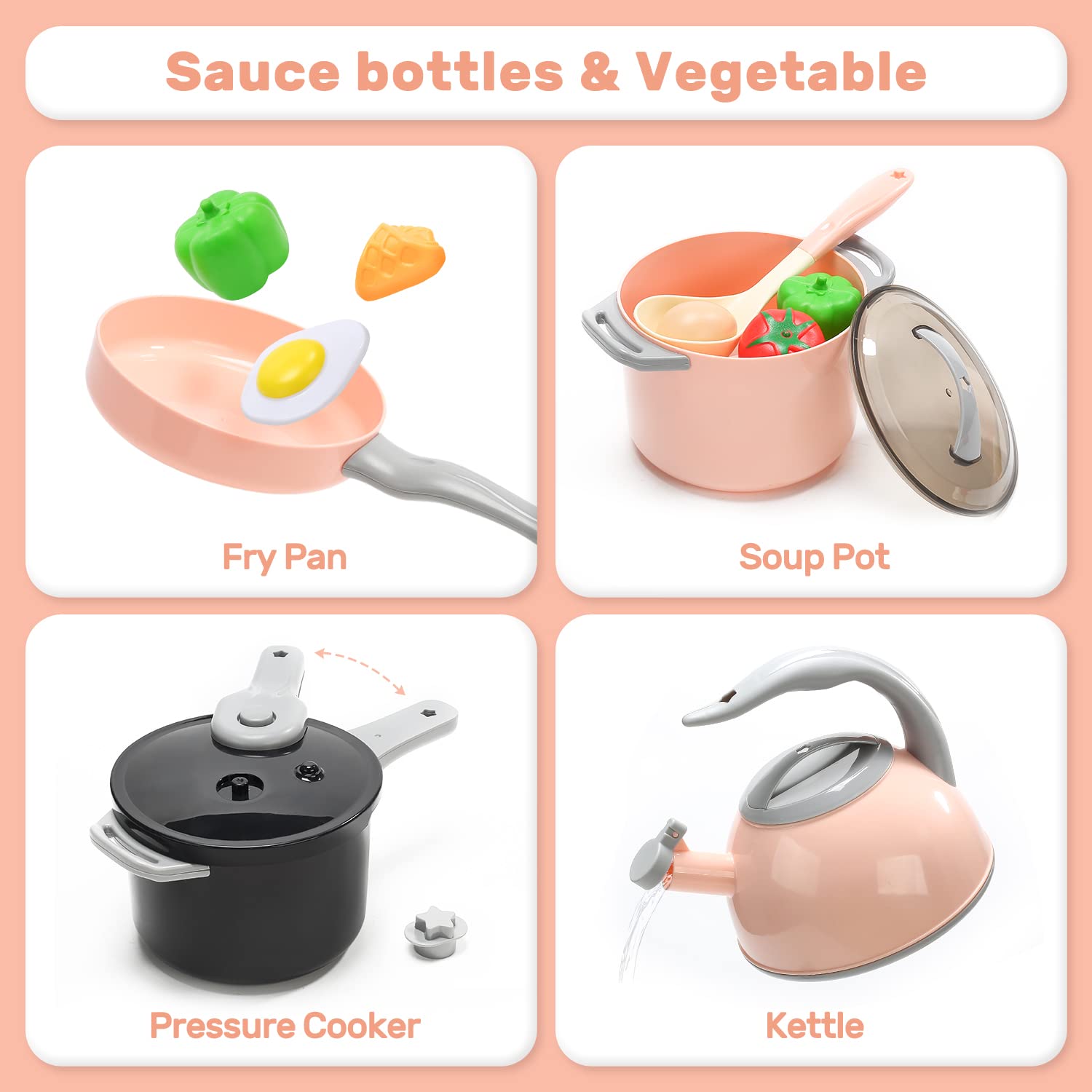 Foto 5 pulgar | Juego De Accesorios De Cocina Play Cute Stone Kids Con Placa De Cocina, 37 Piezas - Venta Internacional.