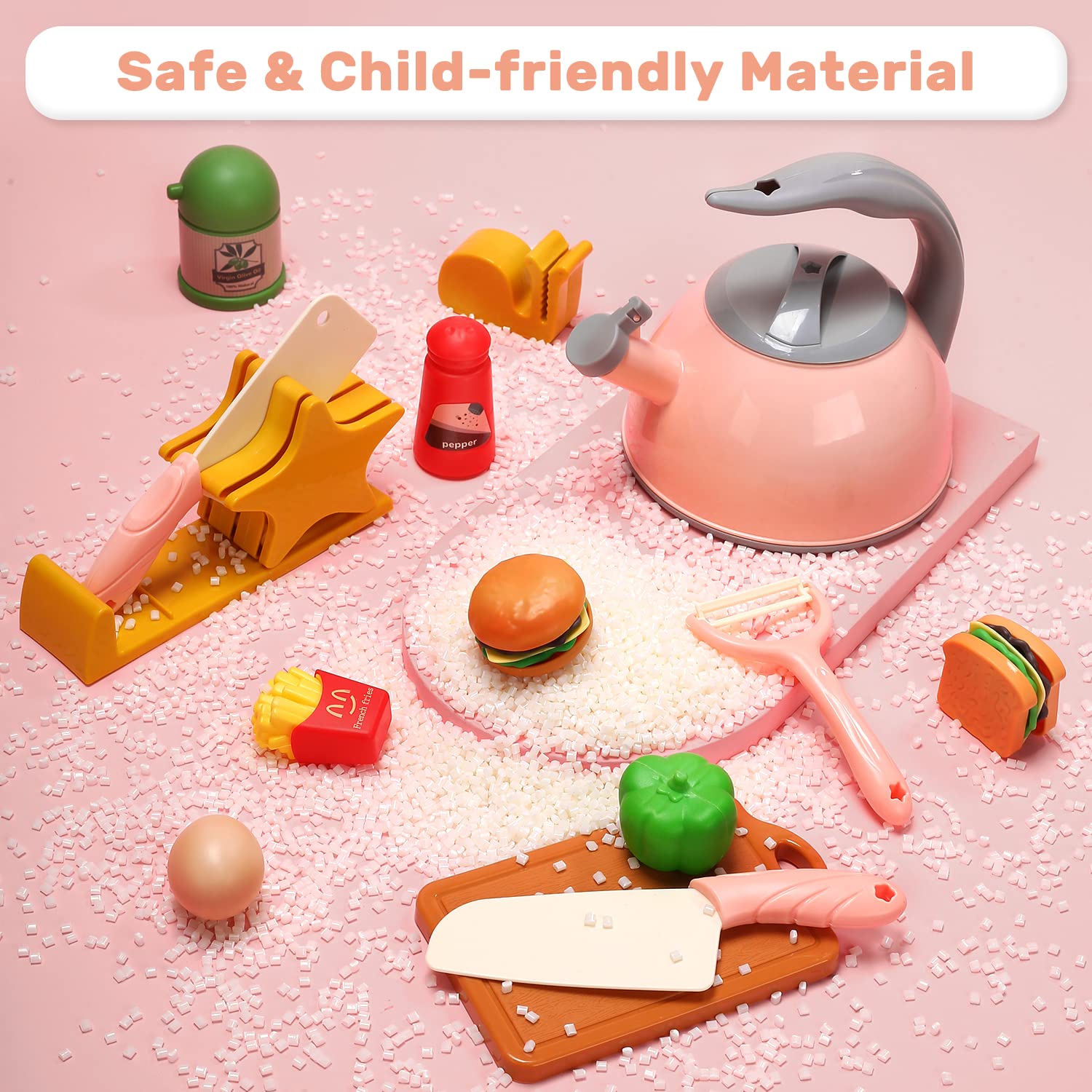 Foto 6 pulgar | Juego De Accesorios De Cocina Play Cute Stone Kids Con Placa De Cocina, 37 Piezas - Venta Internacional.