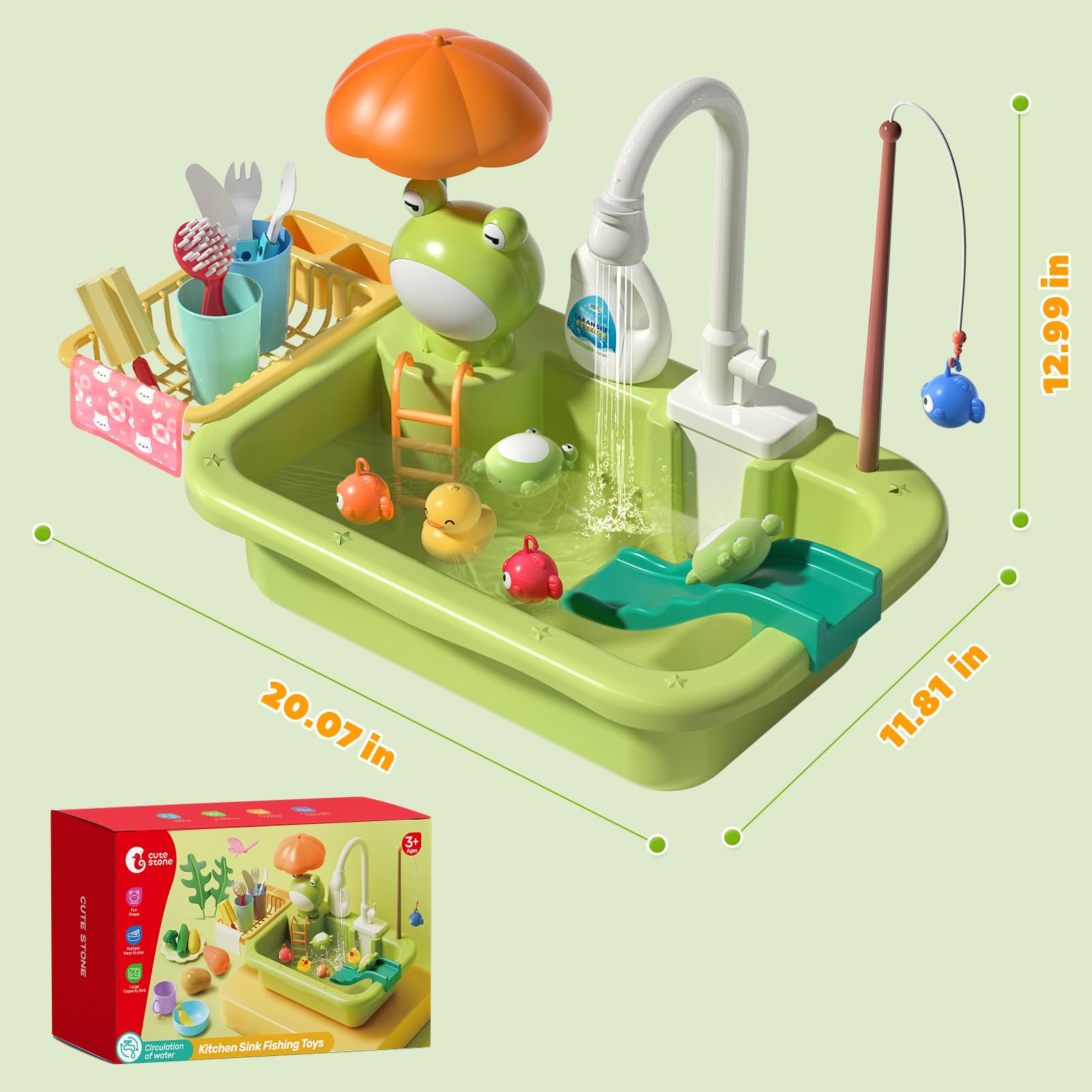 Foto 8 pulgar | Juguetes De Cocina Con Grifo En Forma De Piedra Para Jugar, Con Agua Corriente - Venta Internacional.