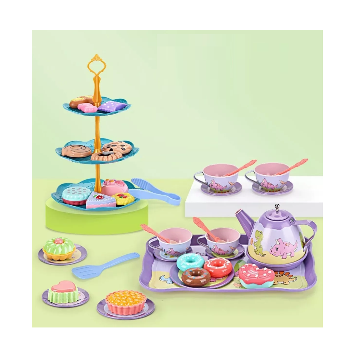 Foto 4 pulgar | Juguete De Cocina Juego De Té Para Niños Con Pastel De Jugue Fantasy Unicorn Belug