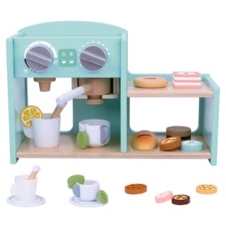 Foto 2 | Juego De Cafetería De Madera Para Preparar Y Servir Café, Te, Alimentos Y Pastelitos. Cafetera Cocinita Para Niña.