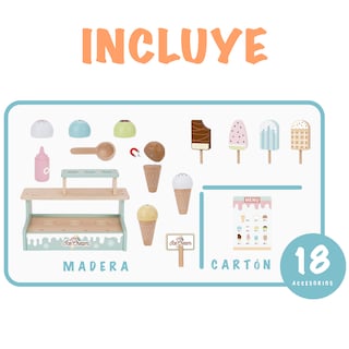 Foto 2 | Juego De Helados Con Accesorios De Madera. Juguete De Paletas Y Helados Para Niños Y Niñas Mágicamente
