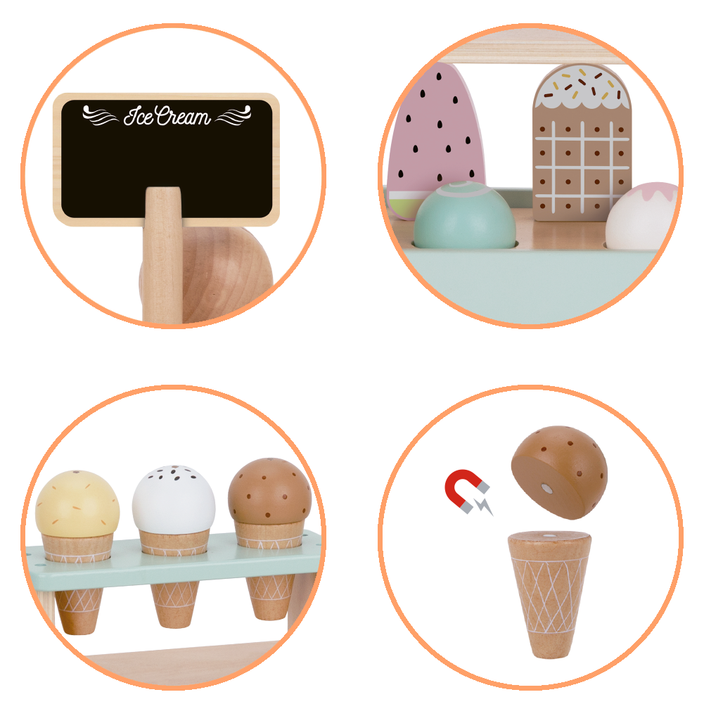 Foto 5 pulgar | Juego De Helados Con Accesorios De Madera. Juguete De Paletas Y Helados Para Niños Y Niñas Mágicamente
