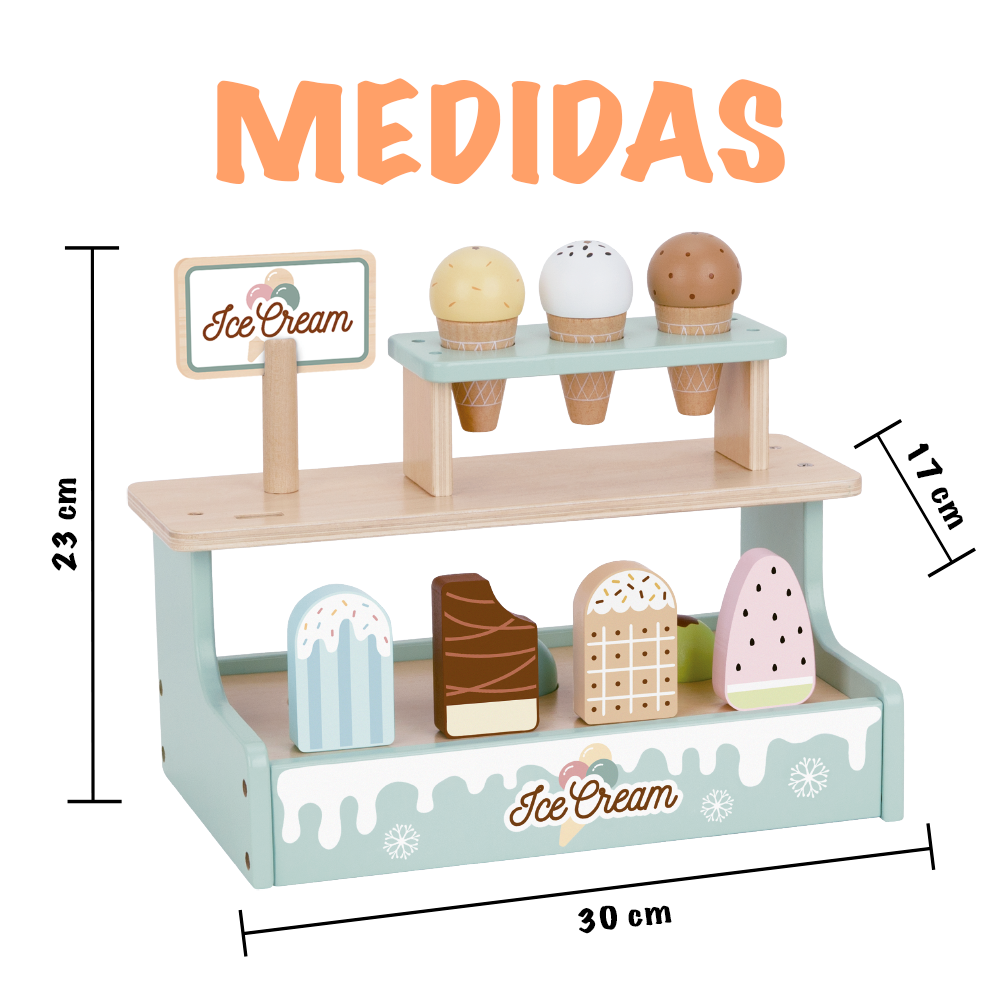 Foto 7 pulgar | Juego De Helados Con Accesorios De Madera. Juguete De Paletas Y Helados Para Niños Y Niñas Mágicamente