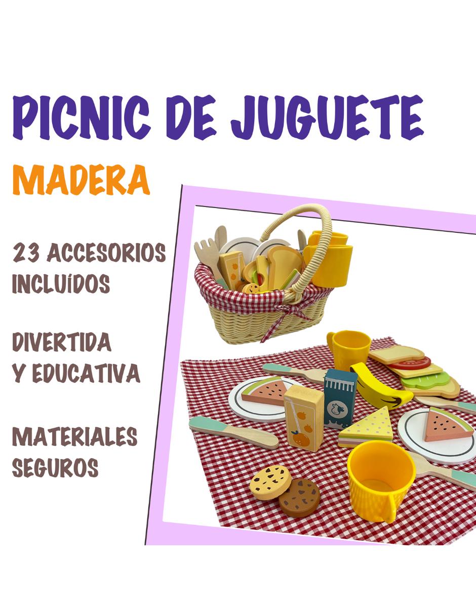Foto 3 | Paquete Con 2 Juguetes Didácticos Picnic Y Cocina De Madera Para Niñas Mágicamente