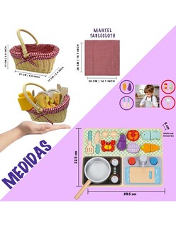 Foto 6 | Paquete Con 2 Juguetes Didácticos Picnic Y Cocina De Madera Para Niñas Mágicamente