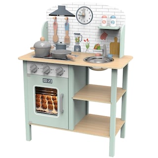 Foto 1 | Cocina De Madera Infantil Para Niñas. Incluye: Cocina, Palas, Sartén, Olla Con Tapa, Tarja, Salero Y 1 Pimentero
