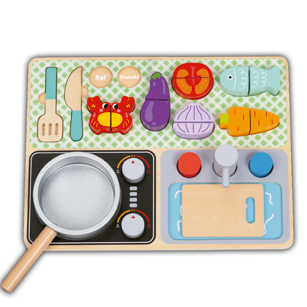 Juguete De Cocina Con Accesorios De Madera Cocina Para Niños Mágicamente