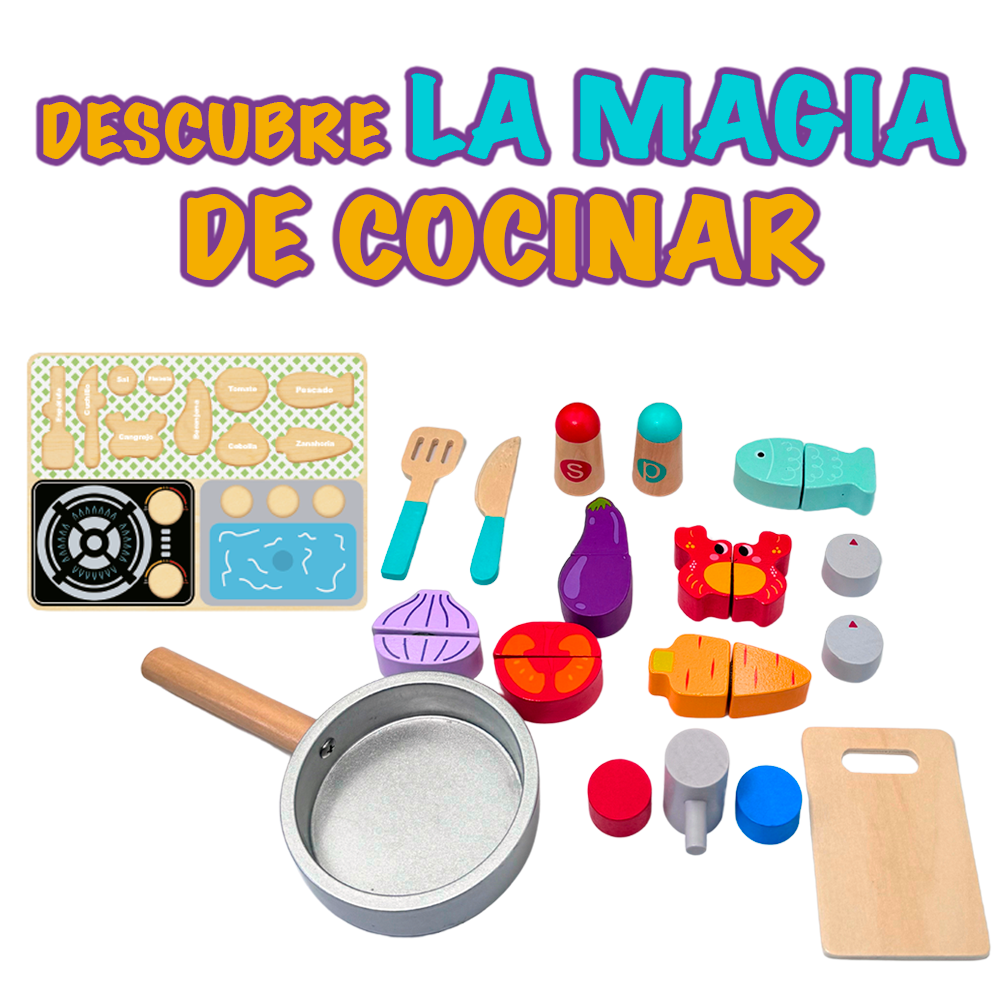 Foto 4 | Juguete De Cocina Con Accesorios De Madera Cocina Para Niños Mágicamente