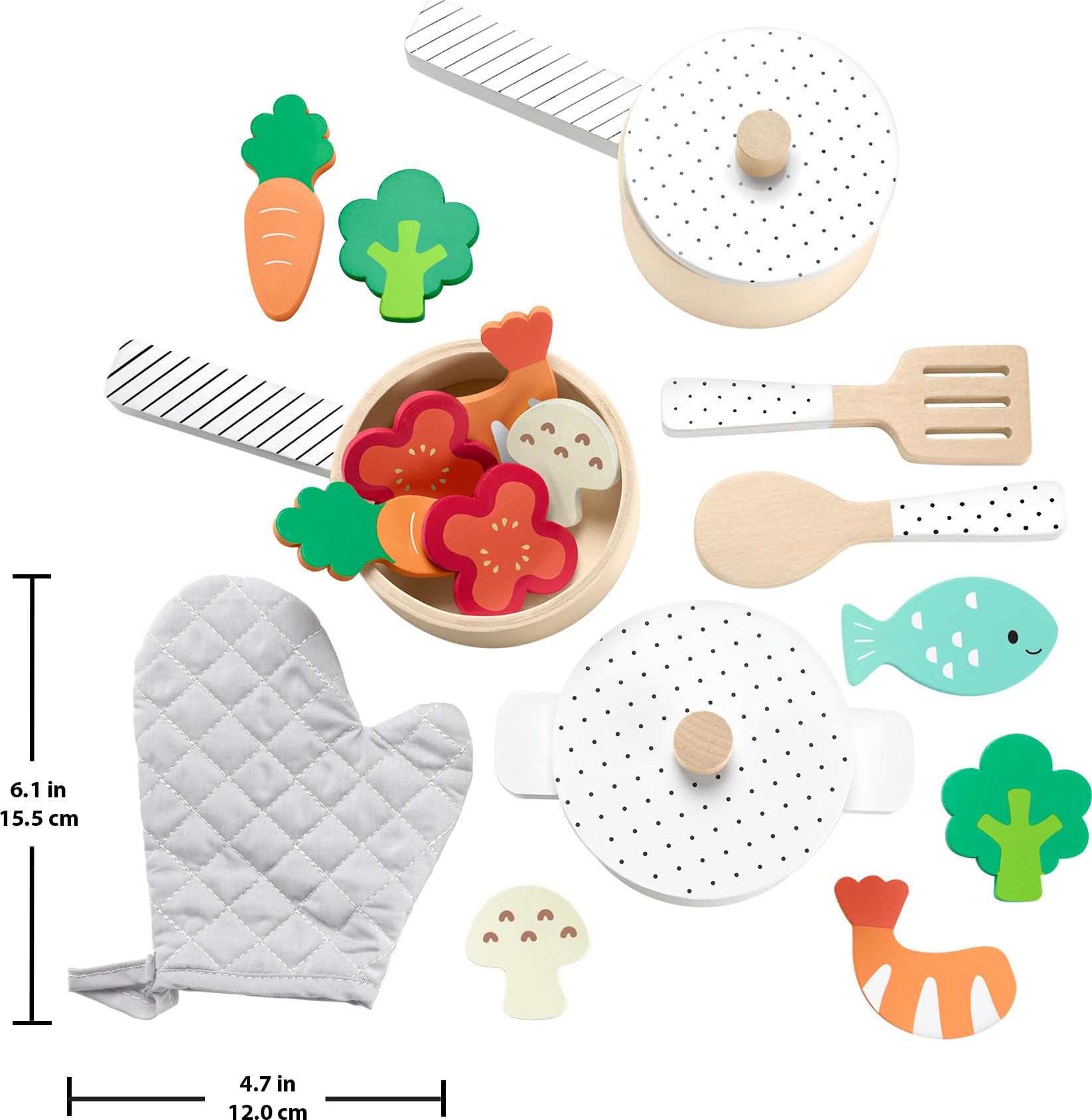 Foto 7 pulgar | Set De Ollas Y Sartenes Pretend Play Wood Kitchen De Fisher-price - Venta Internacional.