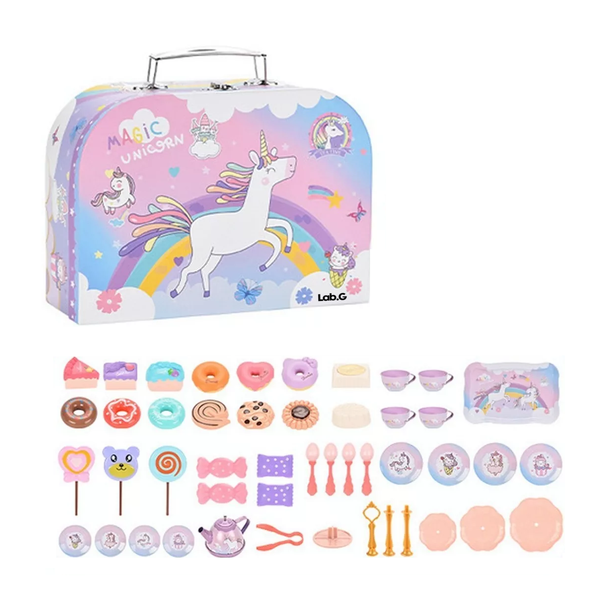 Juguete De Cocina Juego De Té Para Niños Con Pastel De Jugue Fantasy Unicornio