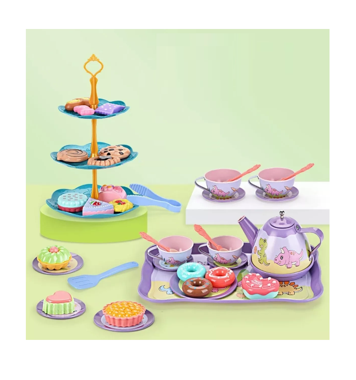 Foto 3 pulgar | Juguete De Cocina Juego De Té Para Niños Con Pastel De Jugue Fantasy Unicornio