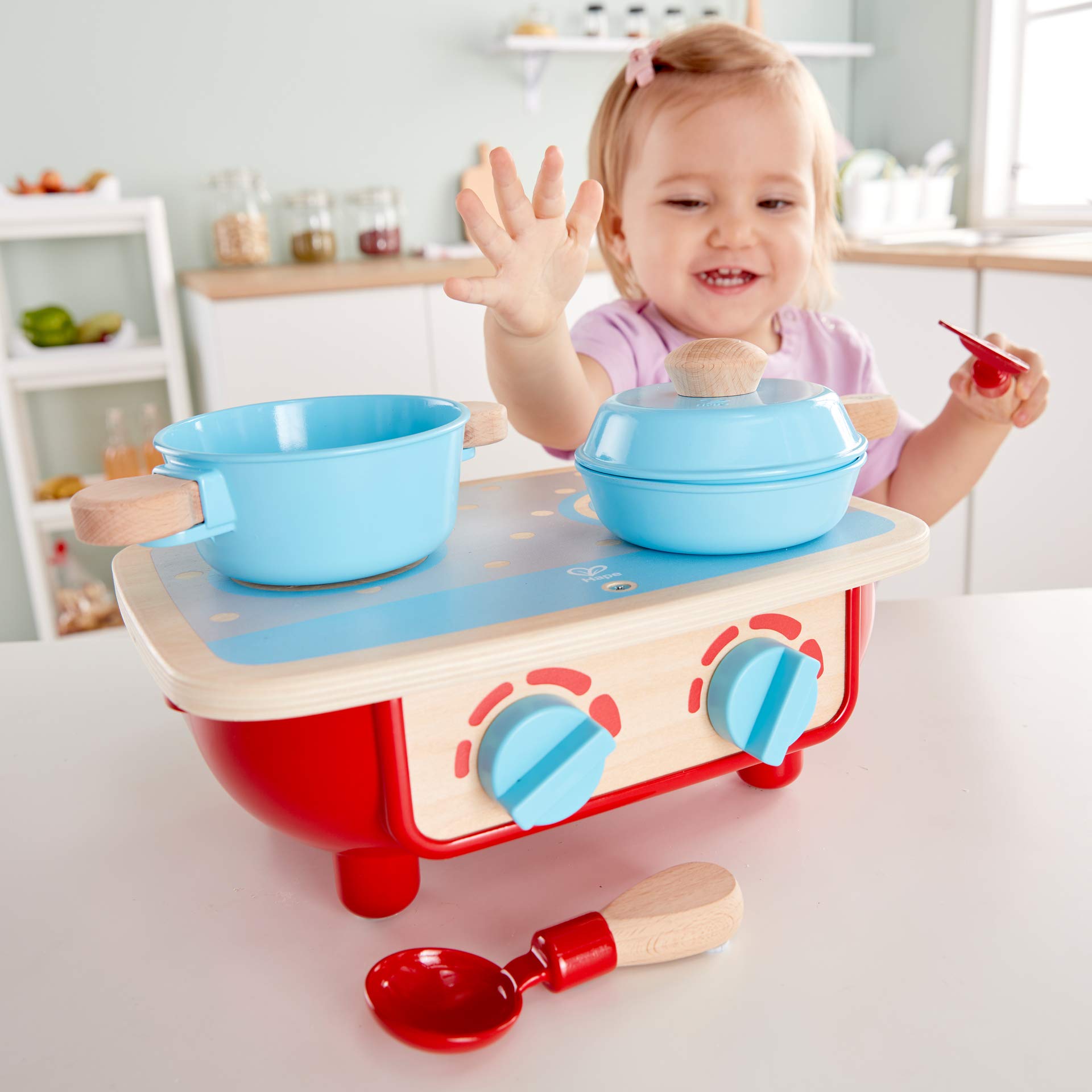 Foto 4 pulgar | Juego De Cocina Hape De Madera Para Niños Pequeños De 6 Piezas Con Estufa De Juguete Y Sartén - Venta Internacional.