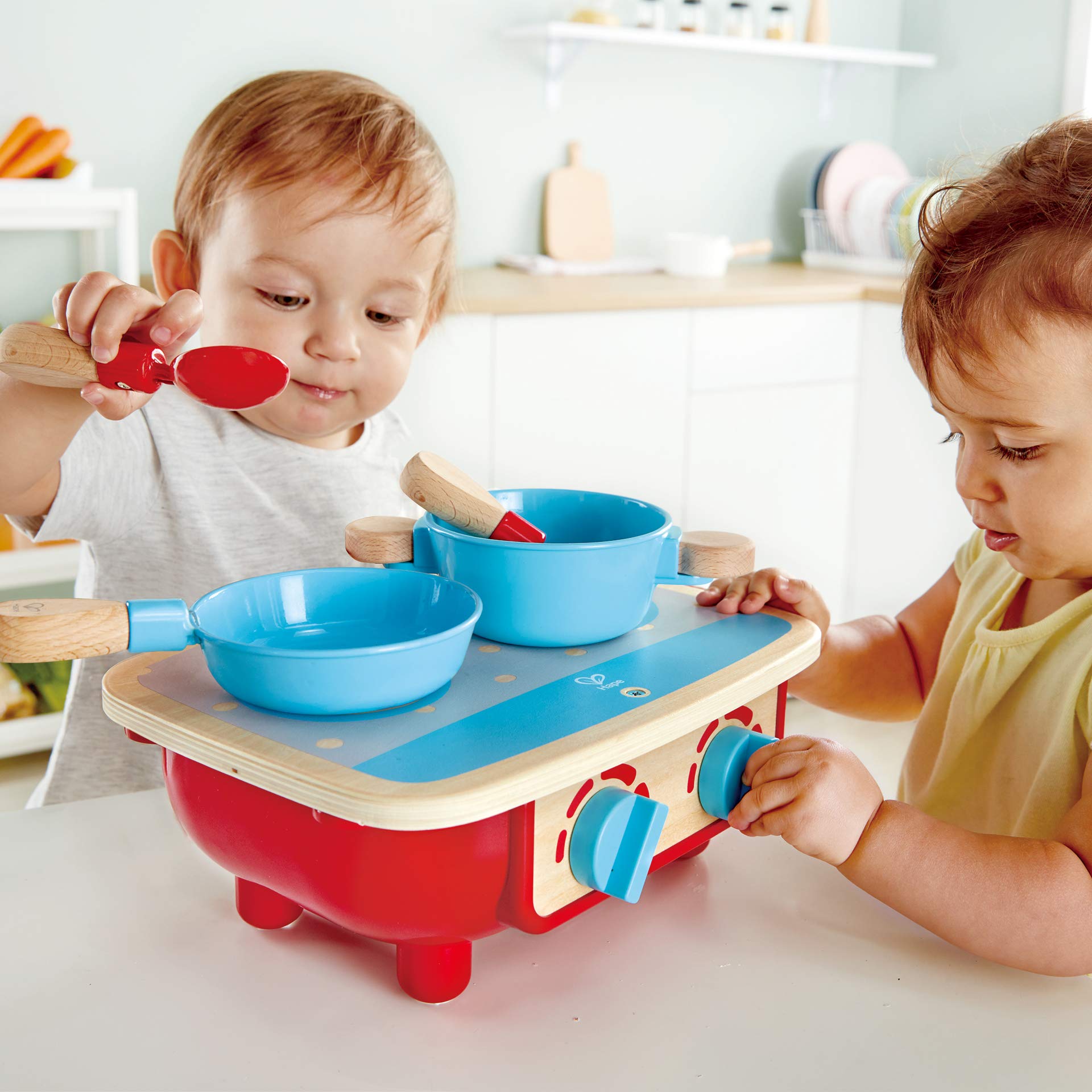 Foto 5 pulgar | Juego De Cocina Hape De Madera Para Niños Pequeños De 6 Piezas Con Estufa De Juguete Y Sartén - Venta Internacional.