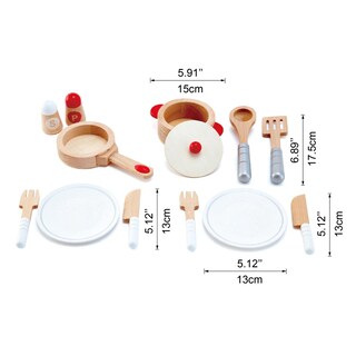 Foto 2 | Juego De Cocina Y Servicio Con Forma De Juego De 13 Piezas De Madera Con Acceso. - Venta Internacional.
