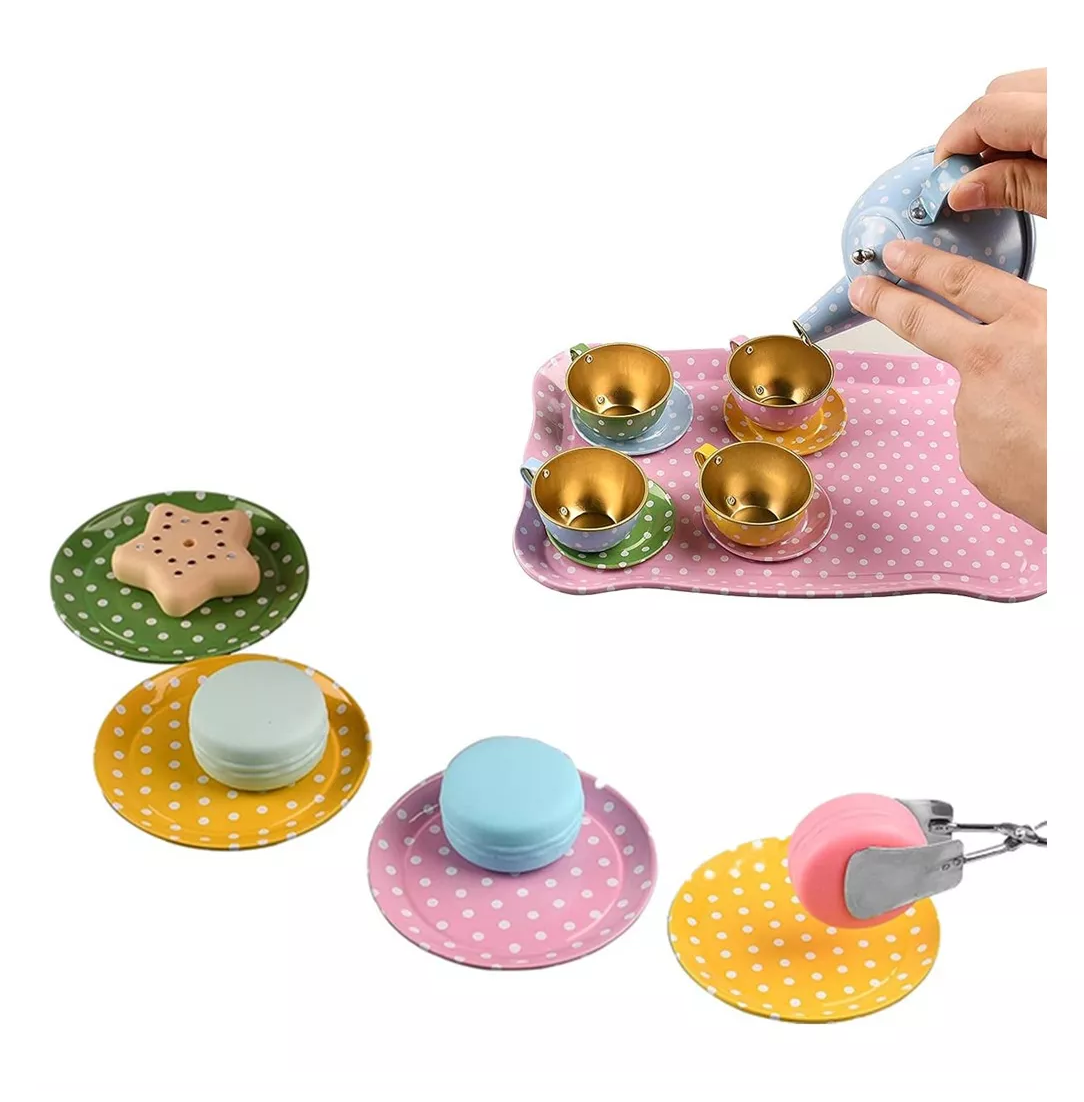 Foto 6 pulgar | Juego De Fiesta De Té Lab.g Para Niñas Diseño Puntos Multicolor