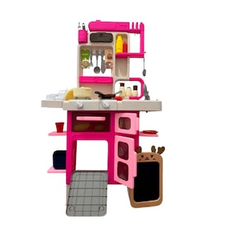 Foto 1 | Cocinita Infantil De Juguete Rosa Con Accesorios Estufa, Horno Y Fregadero