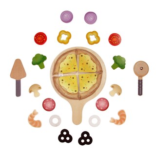 Foto 4 | Set De Juego Para Pizza Hape Perfect Pizza De Madera, 29 Unidades, Niños Mayores De 3 Años - Venta Internacional.