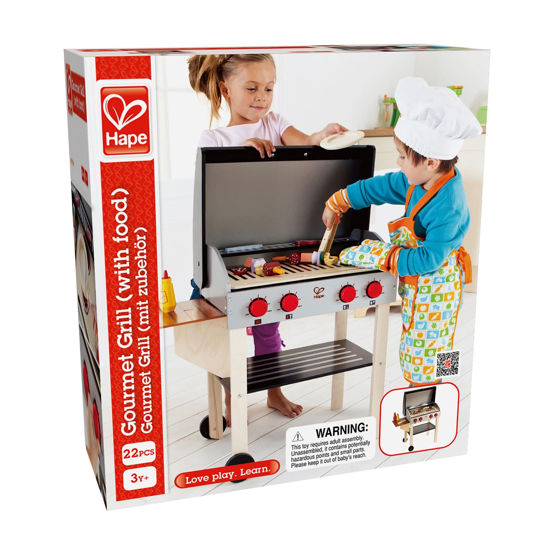Foto 3 pulgar | Set De Cocina Pretend Playset Hape Wooden Gourmet Grill Para Niños - Venta Internacional.