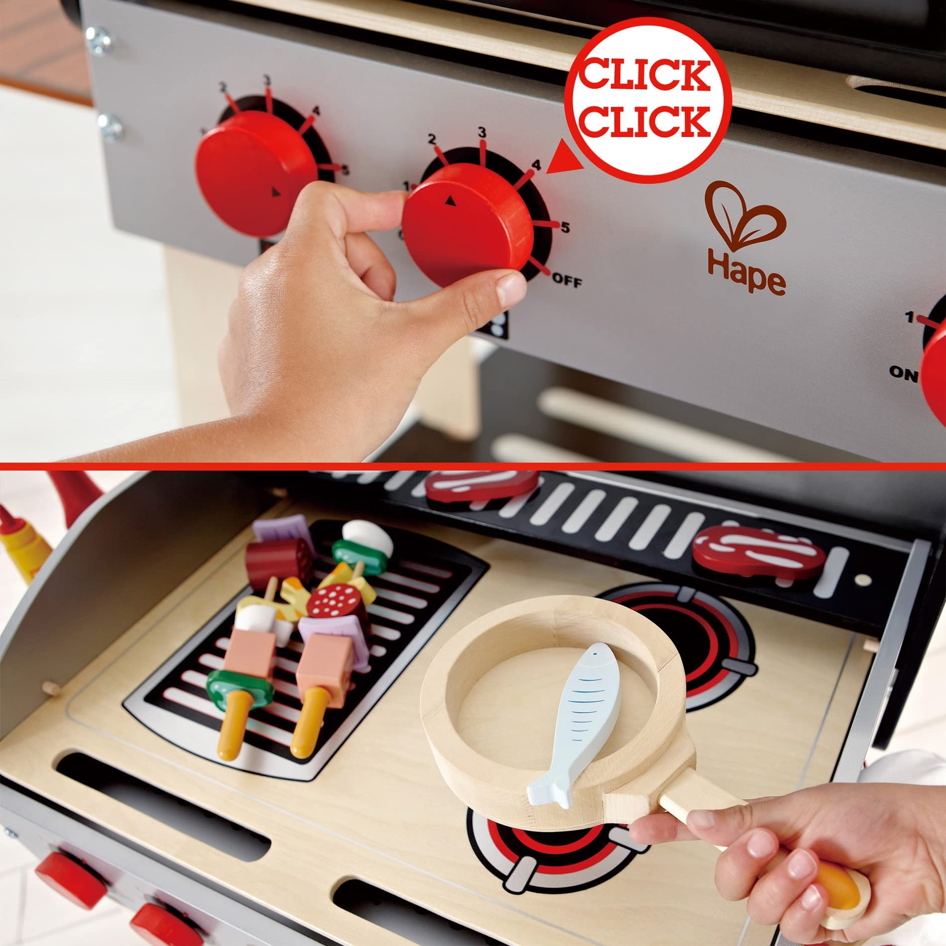 Foto 6 pulgar | Set De Cocina Pretend Playset Hape Wooden Gourmet Grill Para Niños - Venta Internacional.
