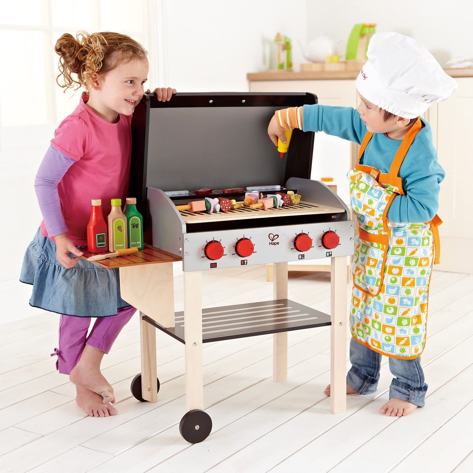 Foto 7 pulgar | Set De Cocina Pretend Playset Hape Wooden Gourmet Grill Para Niños - Venta Internacional.
