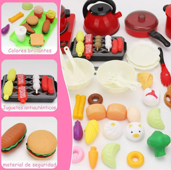 Foto 4 pulgar | Set Deluxe Xtellar De Cocina Infantil De 82 Piezas – Juego Realista Y Educativo Para Niños