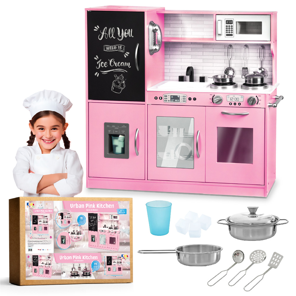 Foto 2 pulgar | Kids House Cocina Urban Pink Kitchen: Encantadora Cocina De Juguete De Maderapara Niñas, Fomenta La Creatividad