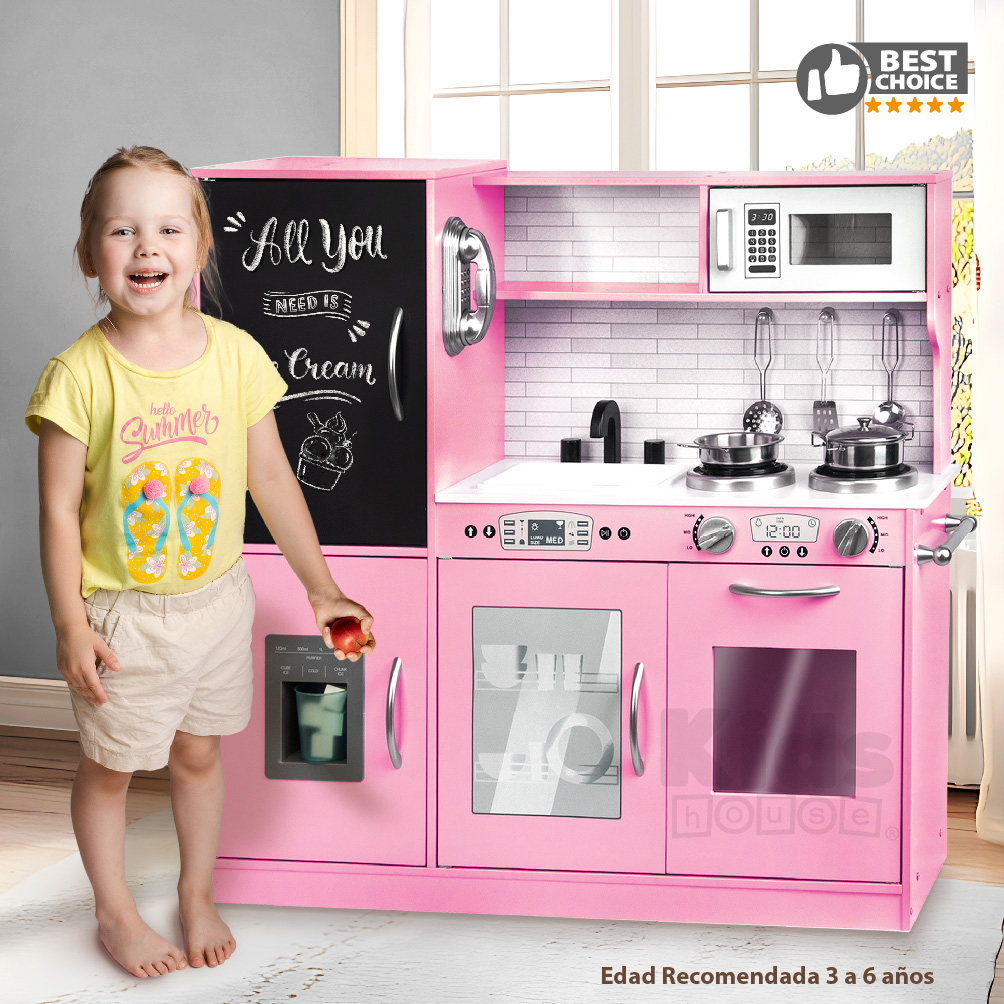 Foto 2 | Kids House Cocina Urban Pink Kitchen: Encantadora Cocina De Juguete De Maderapara Niñas, Fomenta La Creatividad