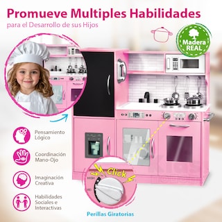Foto 4 | Kids House Cocina Urban Pink Kitchen: Encantadora Cocina De Juguete De Maderapara Niñas, Fomenta La Creatividad