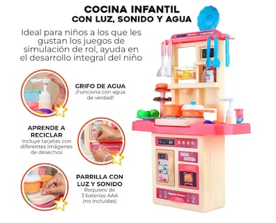 Foto 2 | Cocina Infantil Juguete Niños Con Luz Sonido + 53 Accesorios