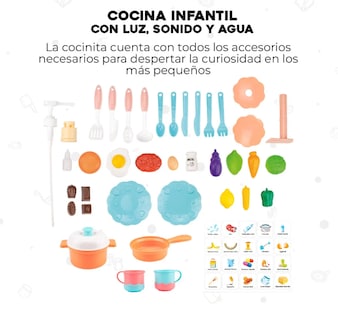 Foto 4 | Cocina Infantil Juguete Niños Con Luz Sonido + 53 Accesorios