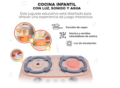 Foto 5 | Cocina Infantil Juguete Niños Con Luz Sonido + 53 Accesorios