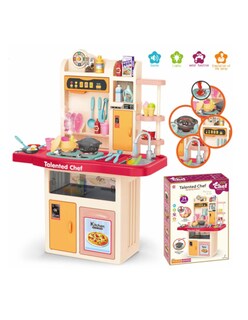 Foto 1 | Pingüe Role Play | Set A Escala De Cocina De Juguete Para Niños Y Niñas Con Luces Sonidos Y Más De 74 Piezas. Rojo