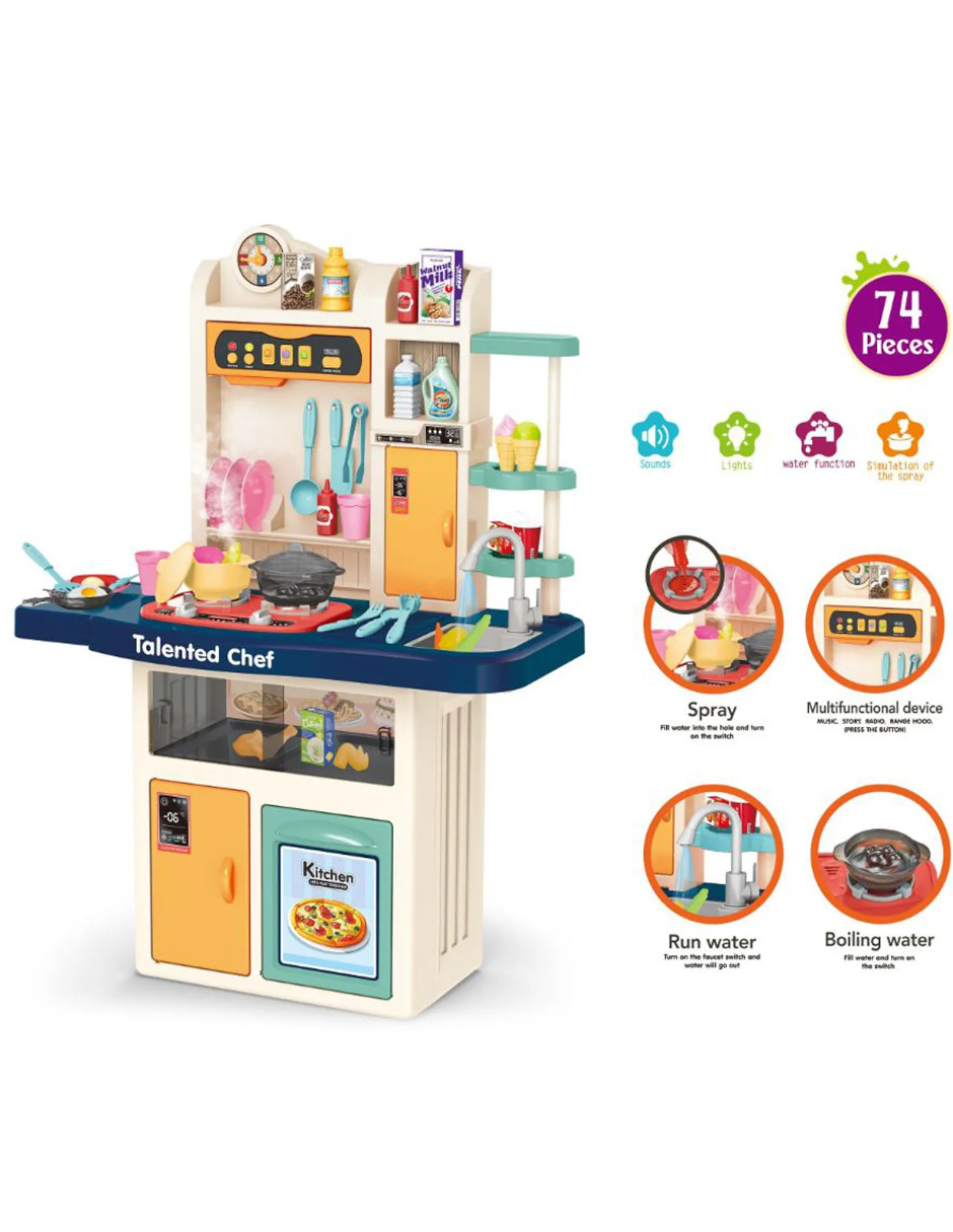 Foto 6 | Pingüe  Role Play | Set A Escala De Cocina De Juguete Para Niños Y Niñas Con Luces  Sonidos Y Más De 74 Piezas. |