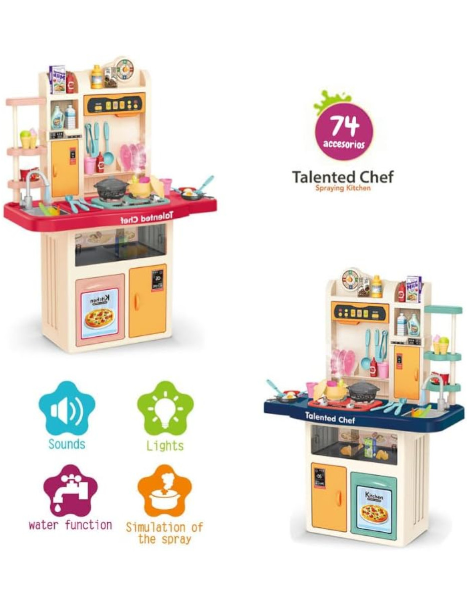 Foto 7 | Pingüe  Role Play | Set A Escala De Cocina De Juguete Para Niños Y Niñas Con Luces  Sonidos Y Más De 74 Piezas. |